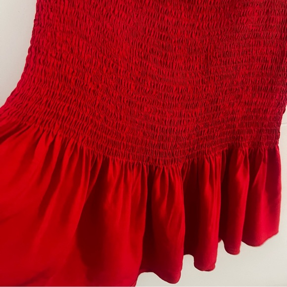 Red Two Piece Set Smocked Tube Top with High Waist Bodycon Skirt Women’s Medium - Picture 6 of 6
